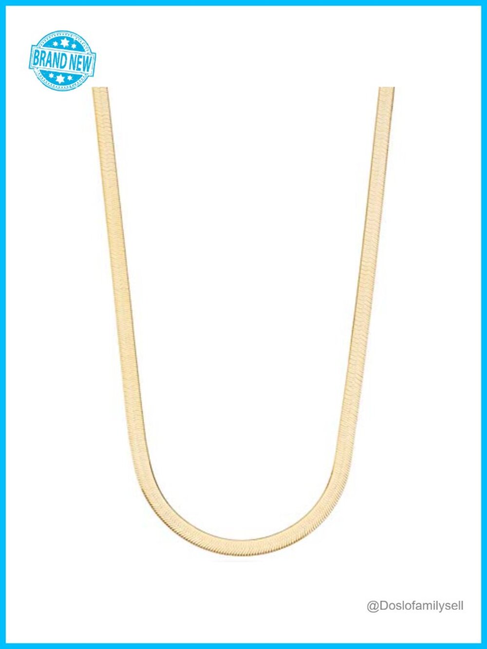 925 Sterling Silver Gold Plated Herringbone Necklace 24 Inch Italian